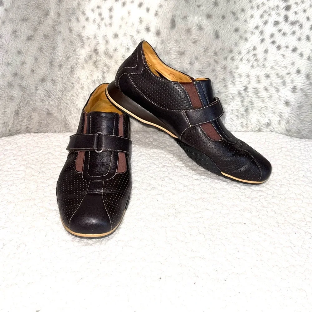 Cole Haan Estadio Strap Slip-On Sneakers Dark Brown Leather Men’s Sz 9M
